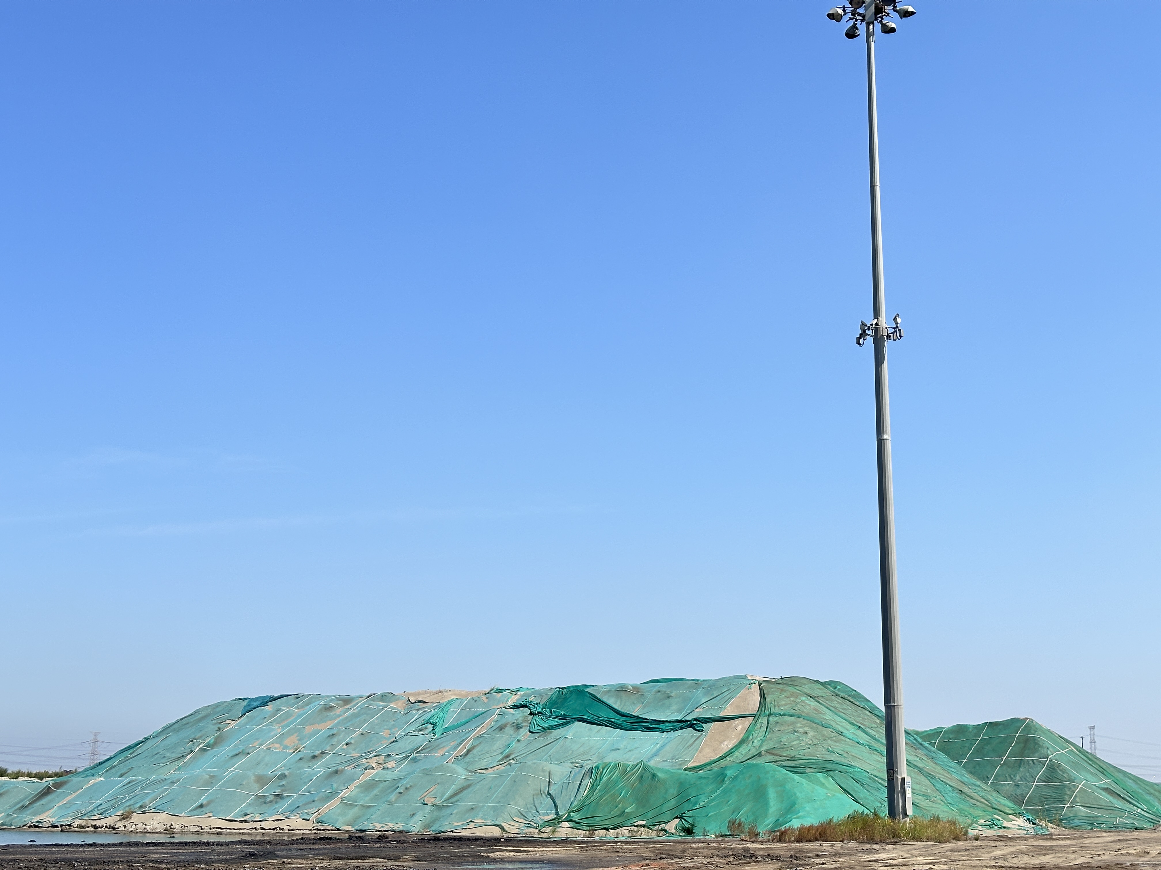 Modern slag grinding plant and green cement facility editorial image